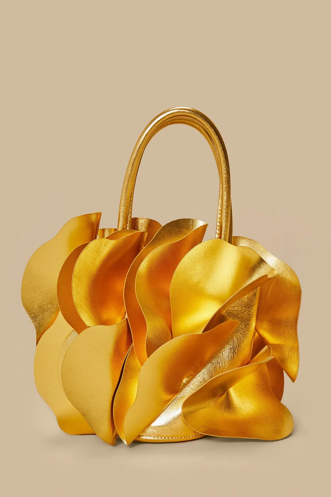 Gold Leather Flower Bag sold by FARM Rio
