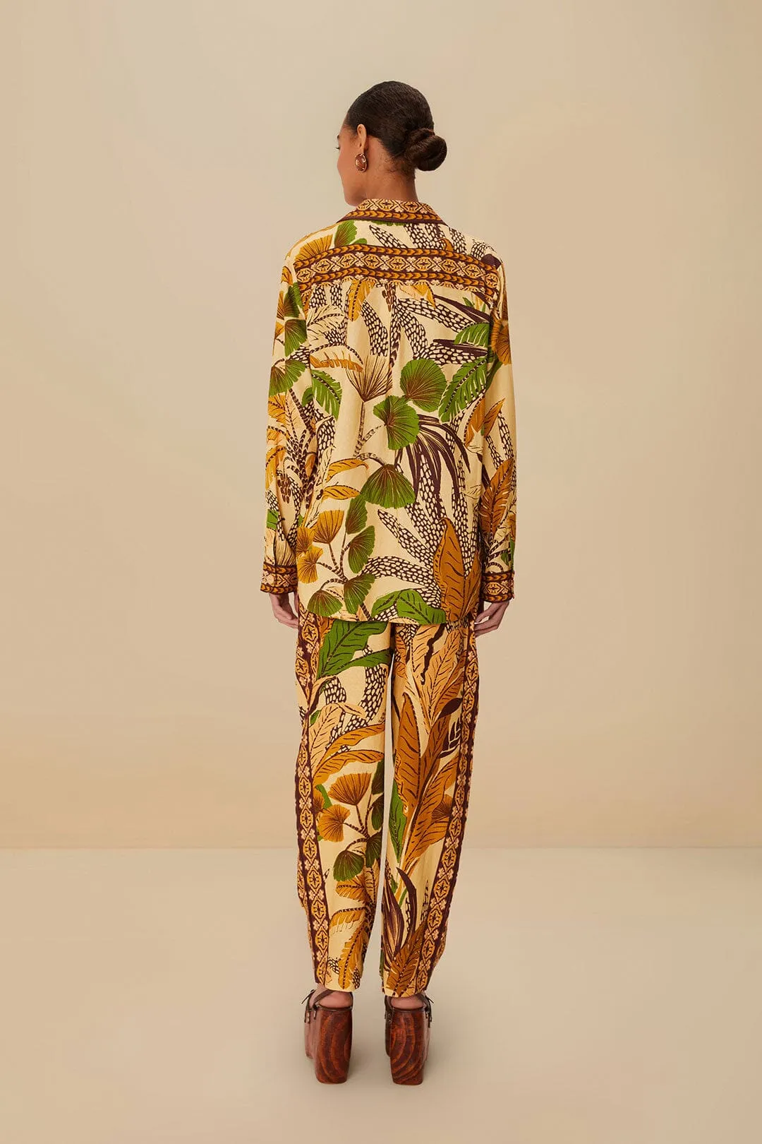 Sand Foliage Sketch LENZING™ ECOVERO™ Euroflax™ Pants sold by FARM Rio product image thumbnail 5