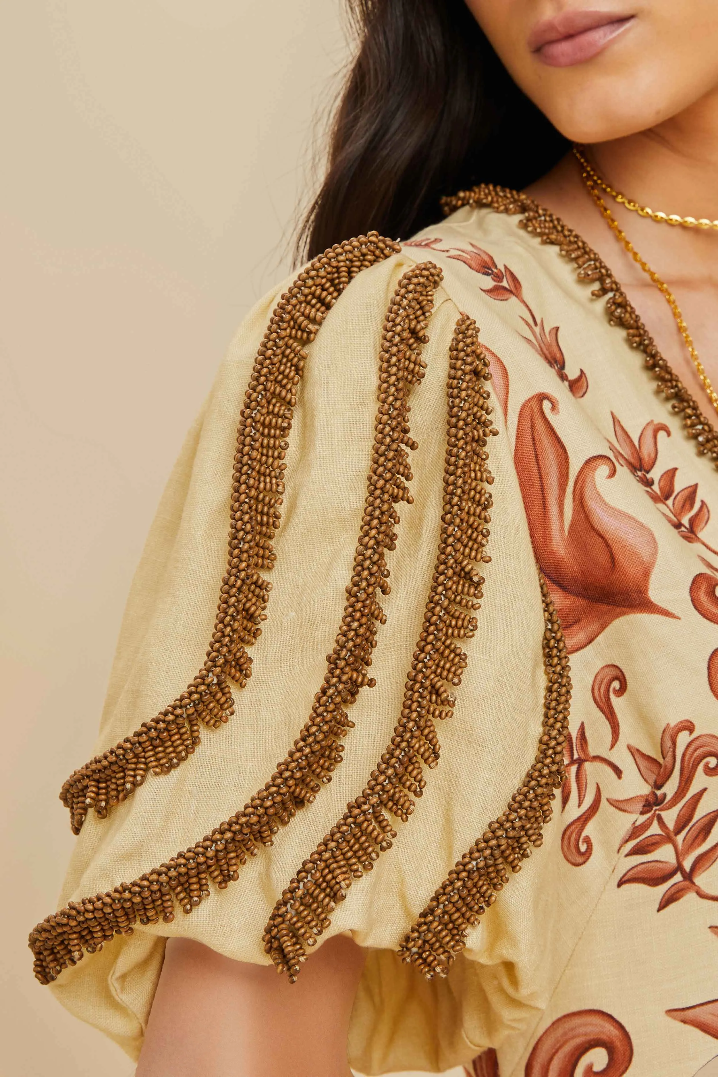 Off-White Milani Euroflax™ Premium Linen Maxi Dress sold by FARM Rio product image thumbnail 3