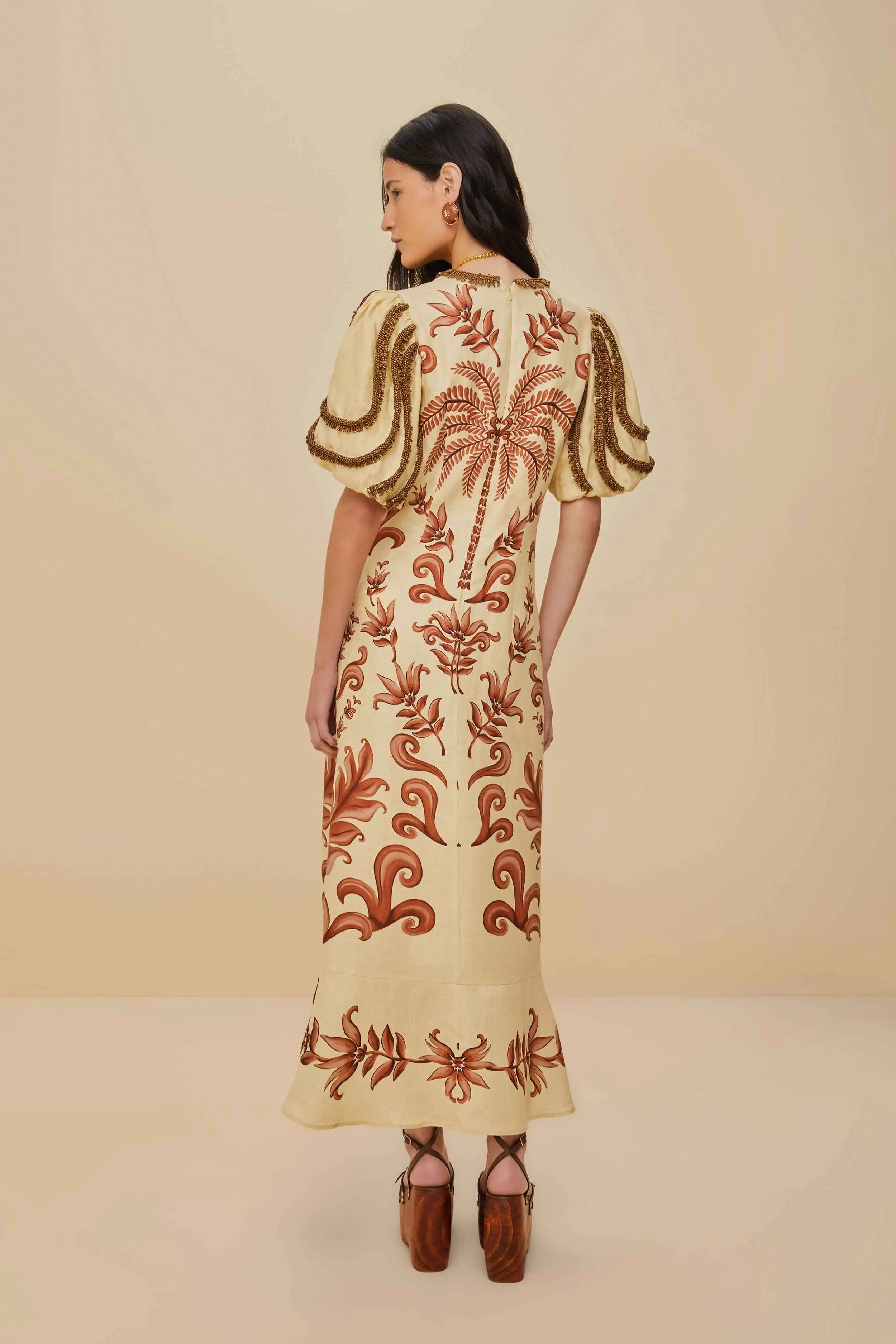 Off-White Milani Euroflax™ Premium Linen Maxi Dress sold by FARM Rio product image thumbnail 4