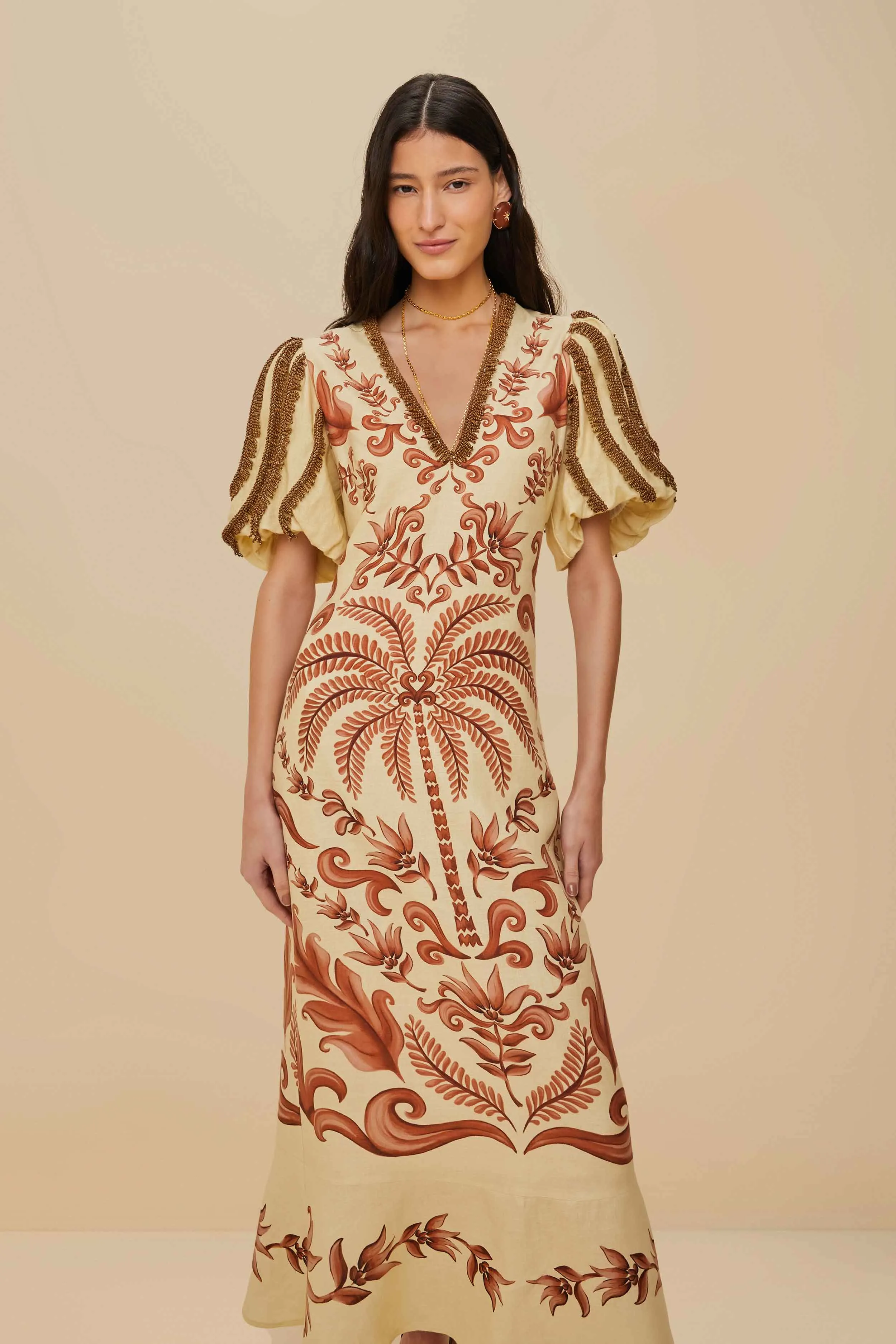 Off-White Milani Euroflax™ Premium Linen Maxi Dress sold by FARM Rio product image thumbnail 2