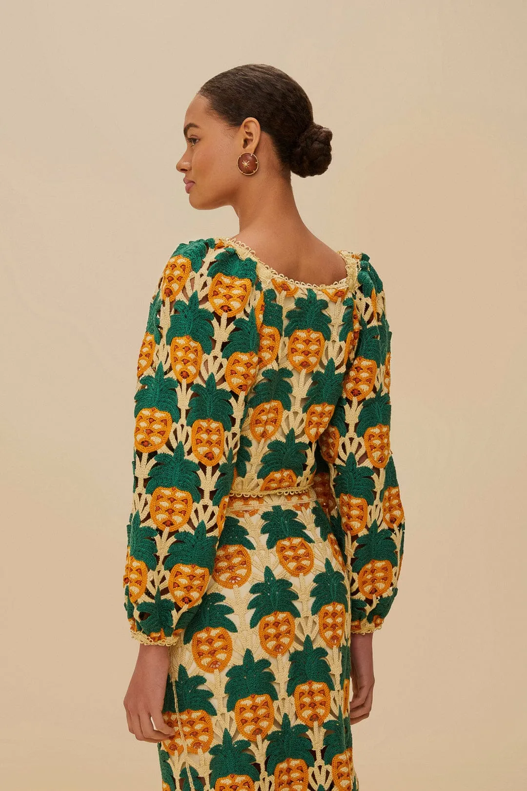 Sand Pineapple Crochet Top sold by FARM Rio product image thumbnail 4