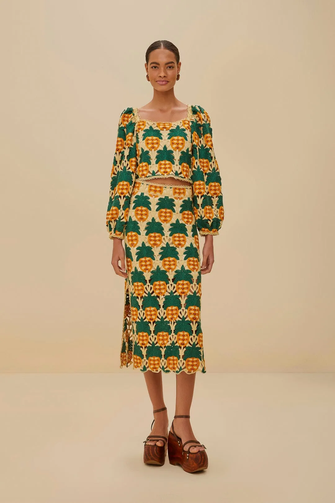 Sand Pineapple Crochet Top sold by FARM Rio product image thumbnail 2