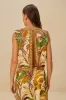 Sand Foliage Sketch LENZING™ ECOVERO™ Euroflax™ Blouse sold by FARM Rio
