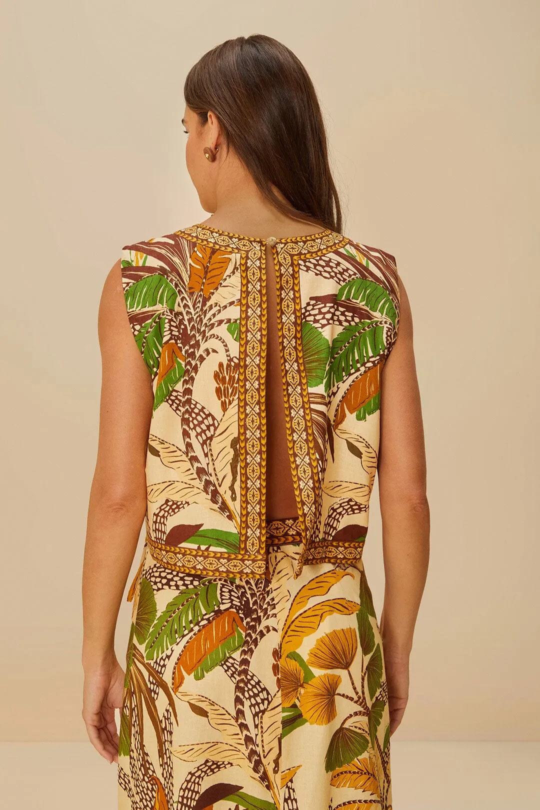 Sand Foliage Sketch LENZING™ ECOVERO™ Euroflax™ Blouse sold by FARM Rio product image thumbnail 4