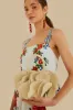 Ivory Leather Flower Bag sold by FARM Rio