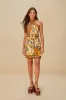 Sand Foliage Sketch Euroflax™ Premium Linen Mini Dress sold by FARM Rio