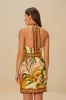 Sand Foliage Sketch Euroflax™ Premium Linen Mini Dress sold by FARM Rio