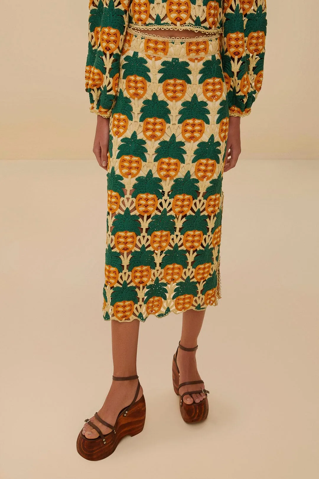 Sand Pineapple Crochet Skirt sold by FARM Rio product image thumbnail 2