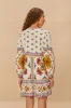 Off-White Marys Tiles LENZING™ ECOVERO™ Euroflax™ Mini Dress sold by FARM Rio