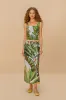Blue Amazonia Forest Euroflax™ Premium Linen Maxi Skirt sold by FARM Rio