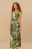 Blue Amazonia Forest Euroflax™ Premium Linen Maxi Skirt sold by FARM Rio