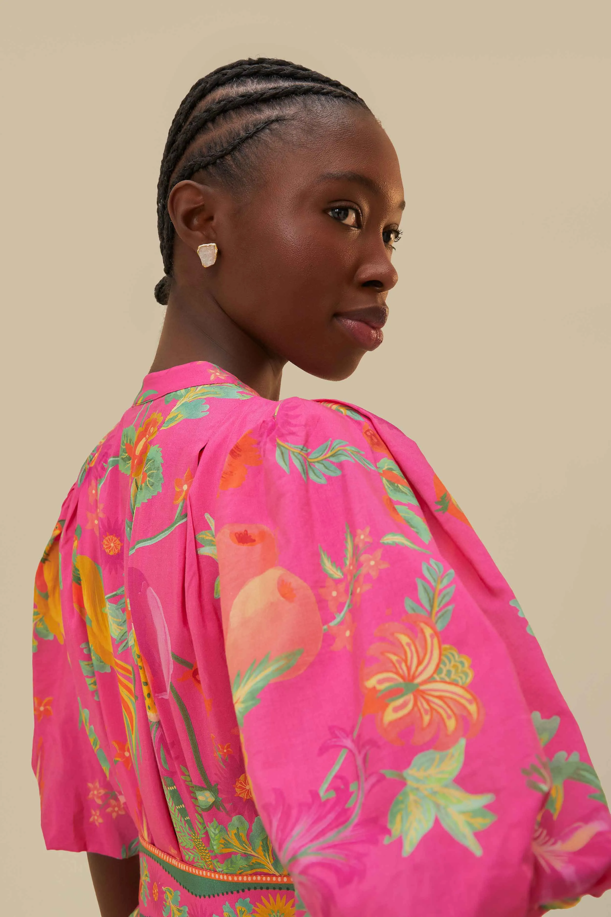 Pink Delicate Fruit Garden Mini Dress sold by FARM Rio product image thumbnail 5