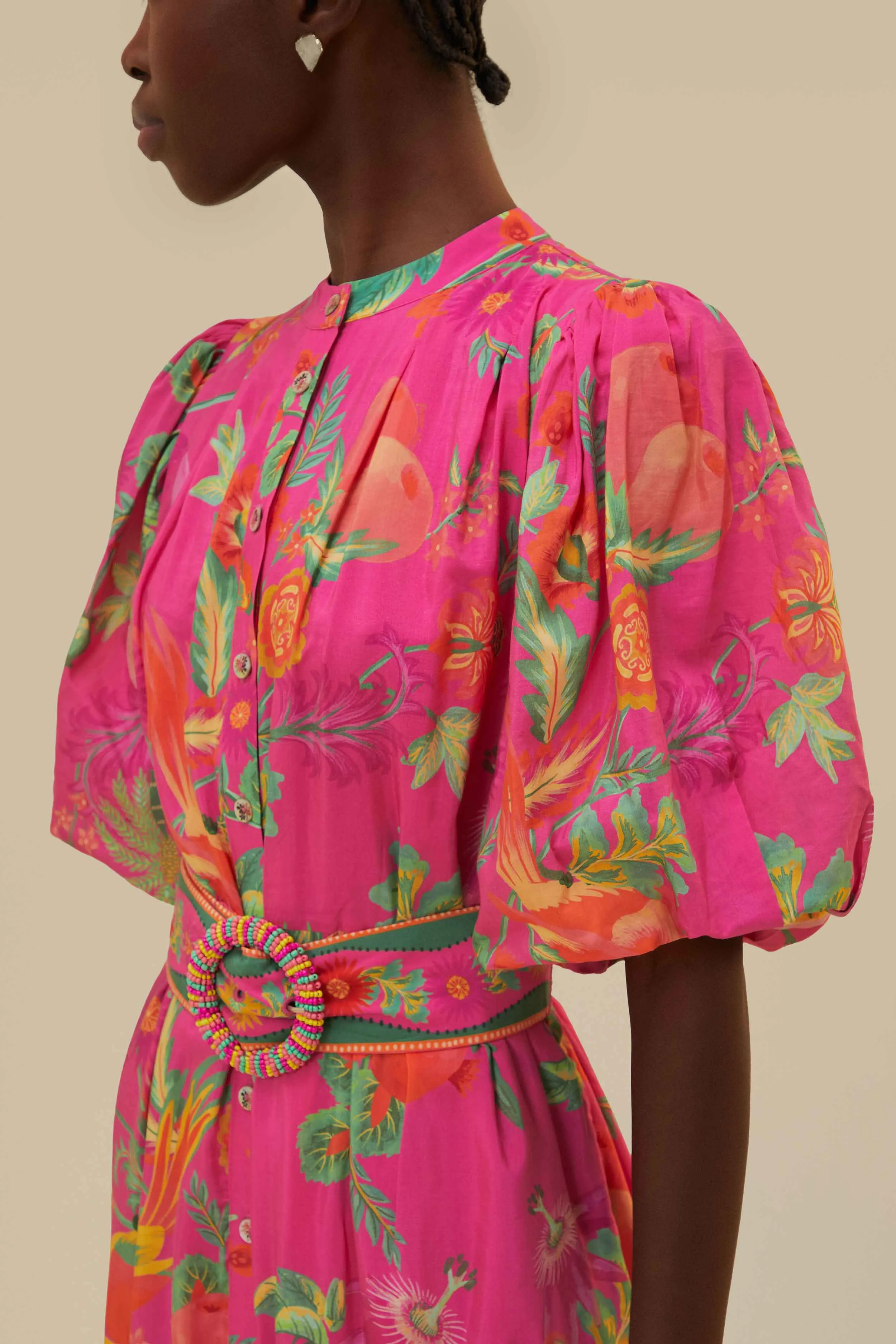 Pink Delicate Fruit Garden Mini Dress sold by FARM Rio product image thumbnail 3