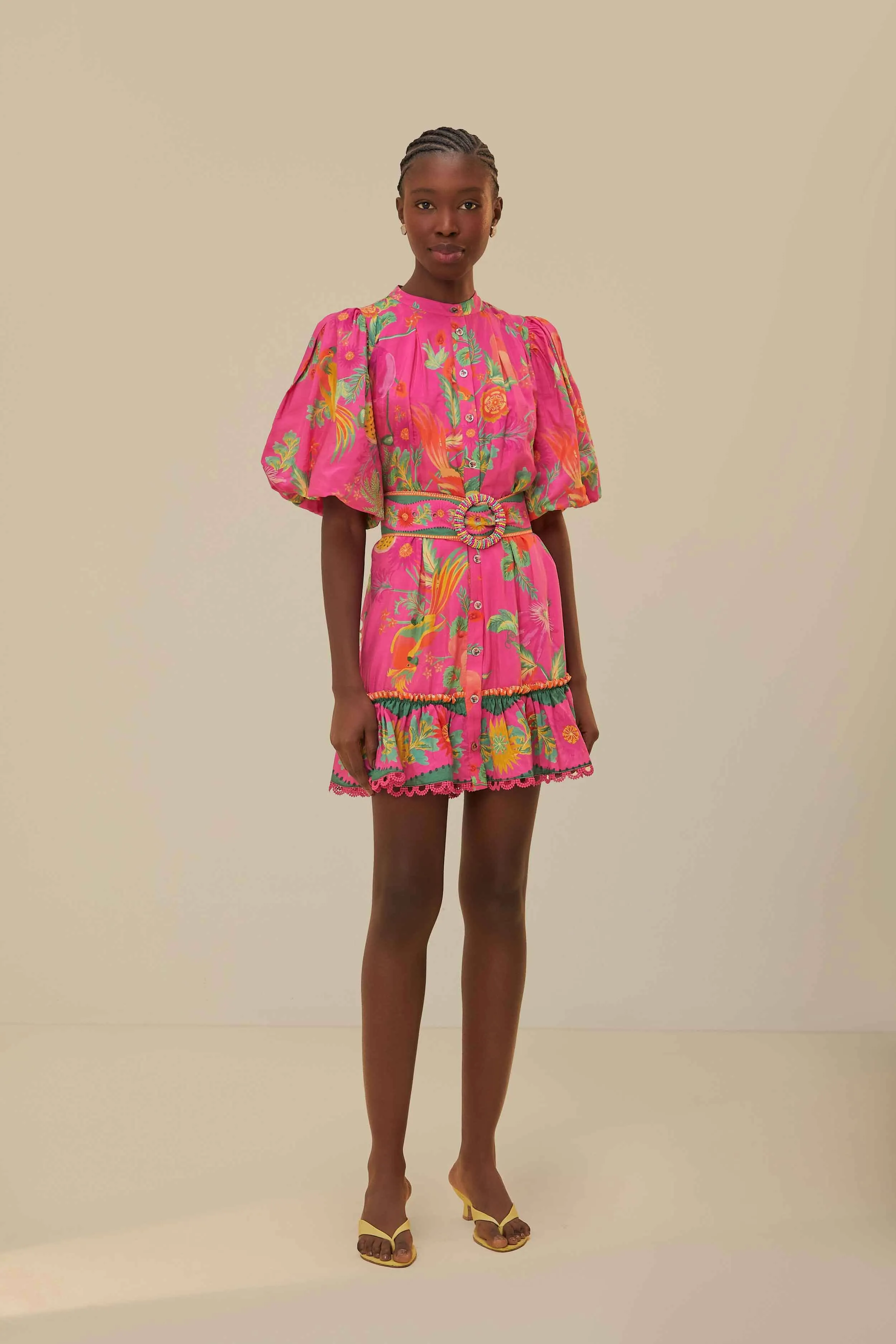 Pink Delicate Fruit Garden Mini Dress sold by FARM Rio product image thumbnail 2