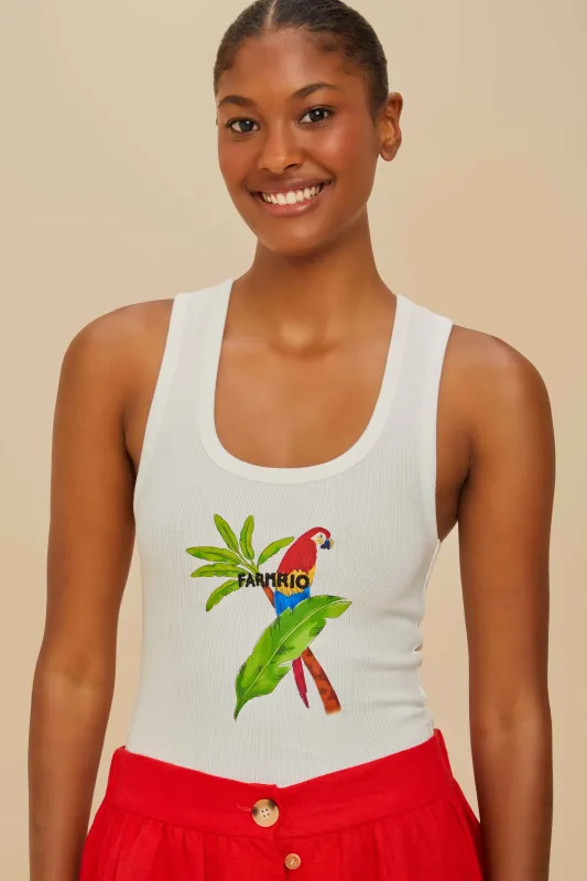 Off-White Farmrio Macaw Tank Top sold by FARM Rio