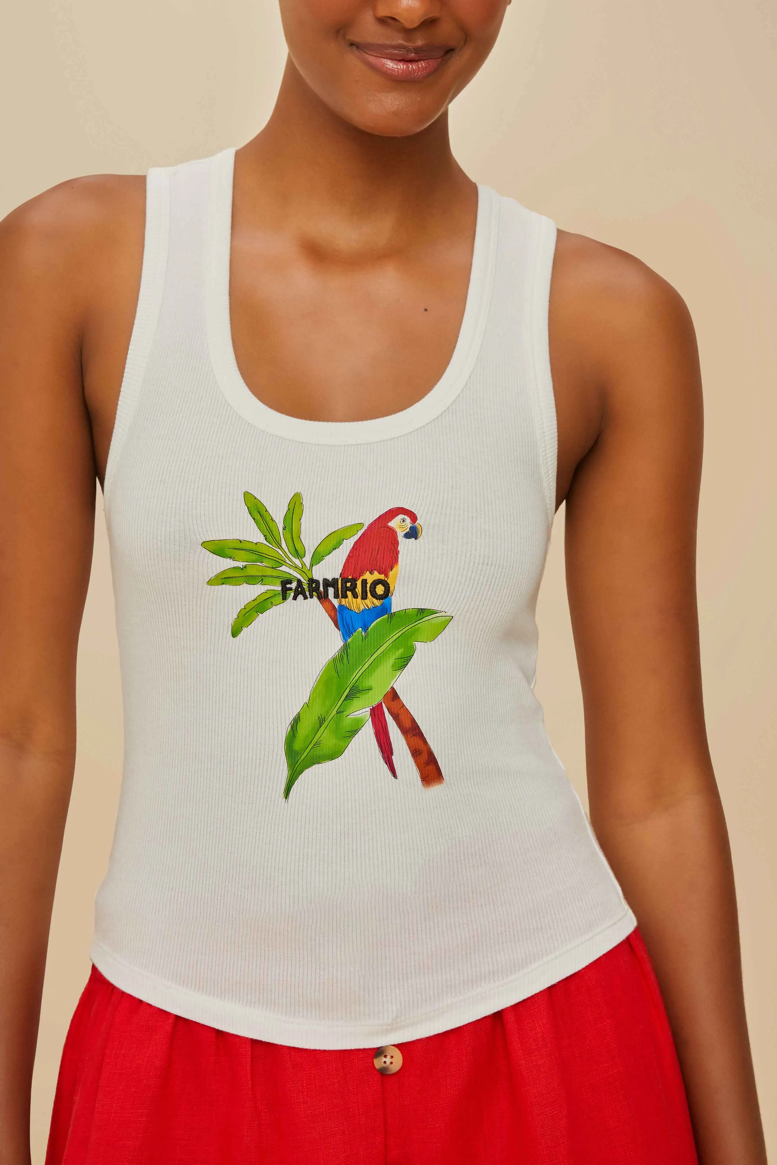 Off-White Farmrio Macaw Tank Top sold by FARM Rio product image thumbnail 3