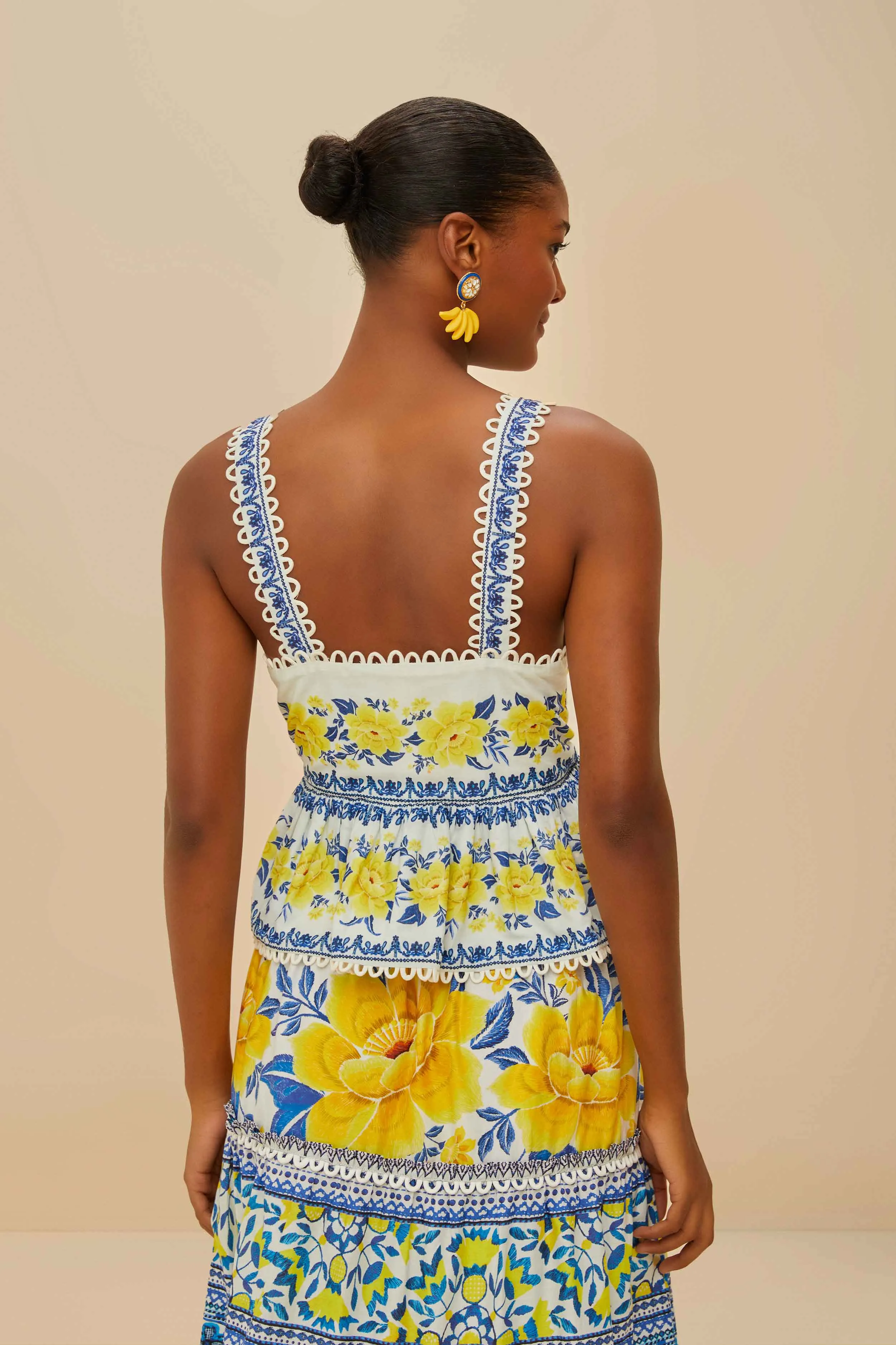 Off-White Zuli Sleeveless Blouse sold by FARM Rio product image thumbnail 4