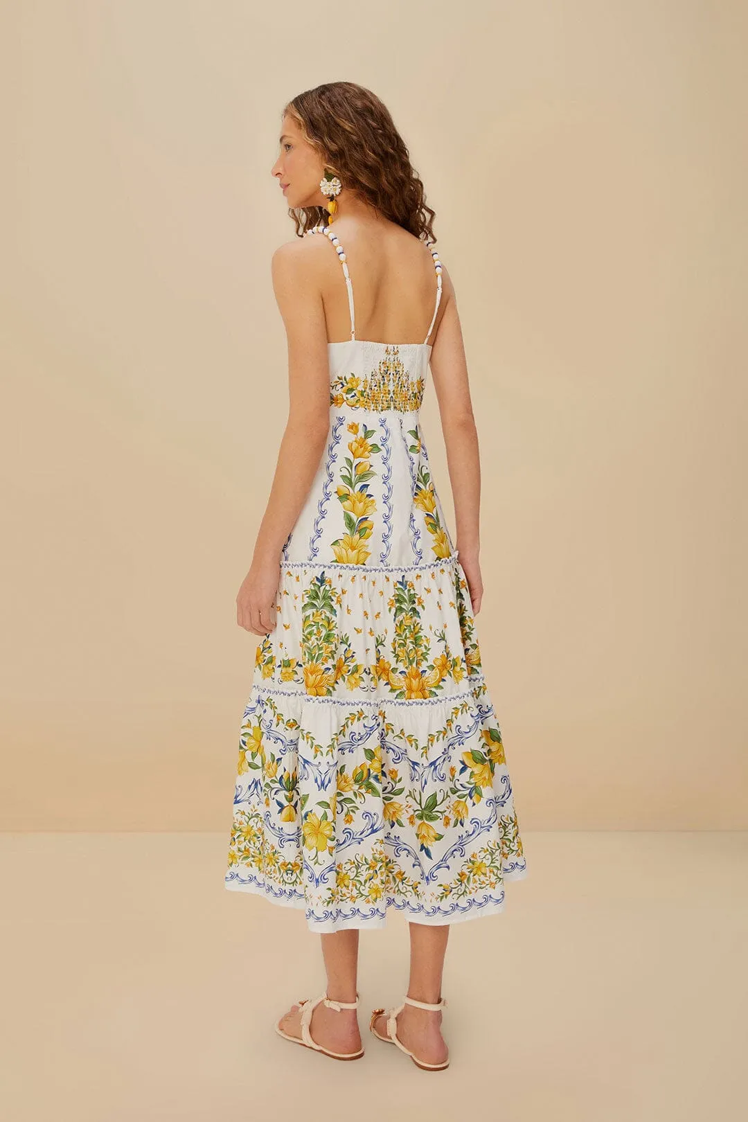 Off-White Sicily Organic Cotton Midi Dress sold by FARM Rio product image thumbnail 4