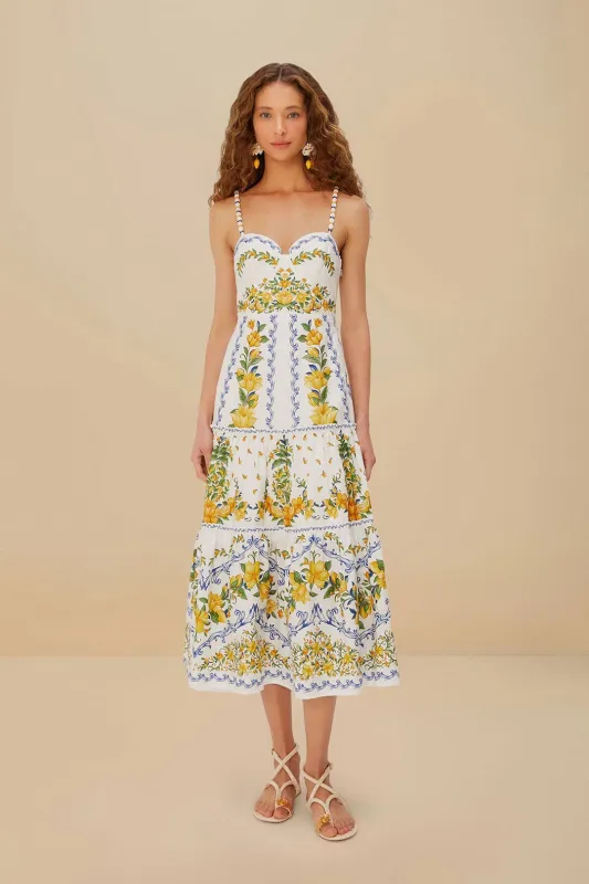 Off-White Sicily Organic Cotton Midi Dress sold by FARM Rio