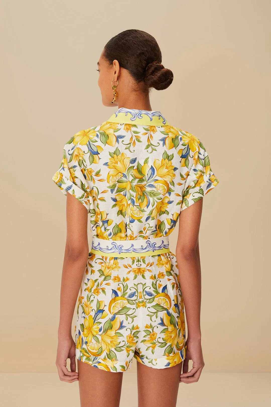 Off-White Sicily Scarf Euroflax™ Premium Linen Romper sold by FARM Rio product image thumbnail 3