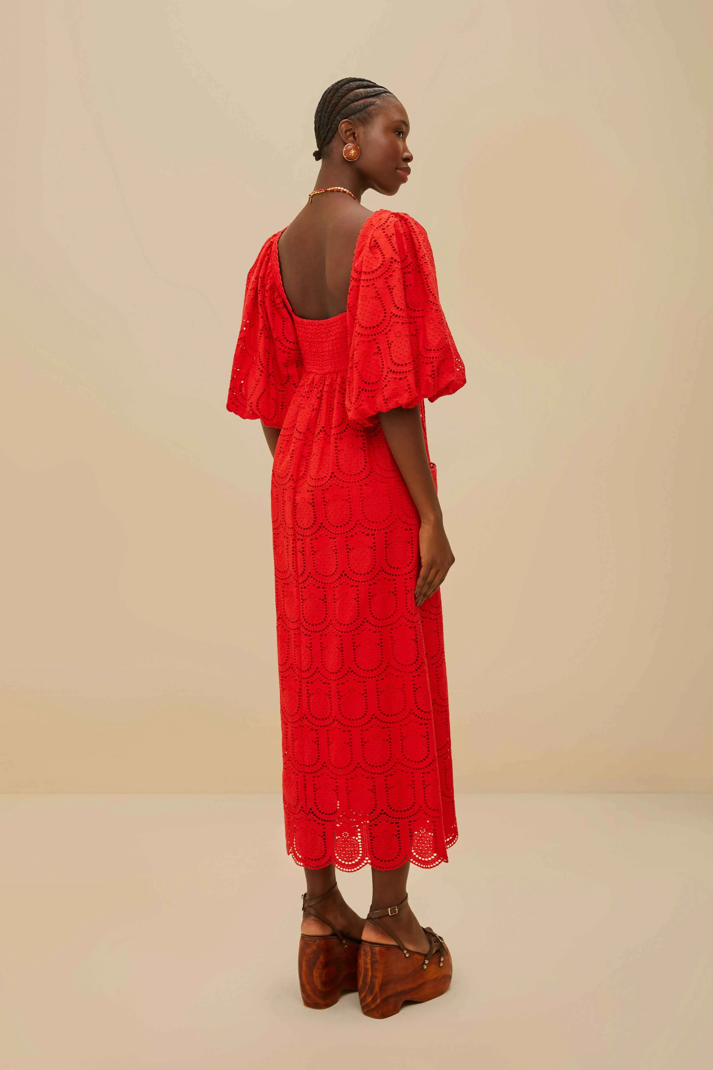 Red Pineapple Eyelet Maxi Dress sold by FARM Rio product image thumbnail 4