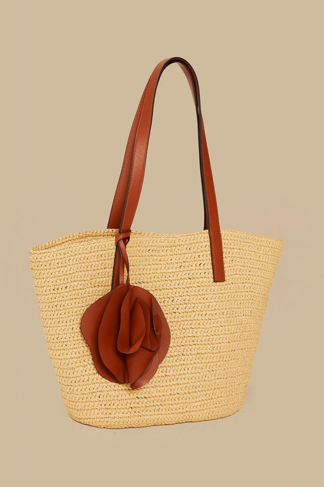 Caramel Raffia Basket Bag sold by FARM Rio product image thumbnail 3