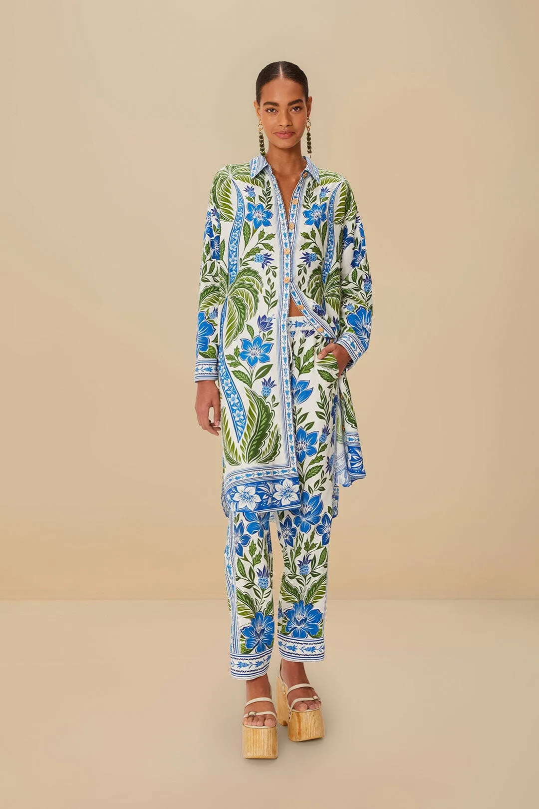 Off-White Tropicance LENZING™ ECOVERO™ Euroflax™ Chemise sold by FARM Rio product image thumbnail 2