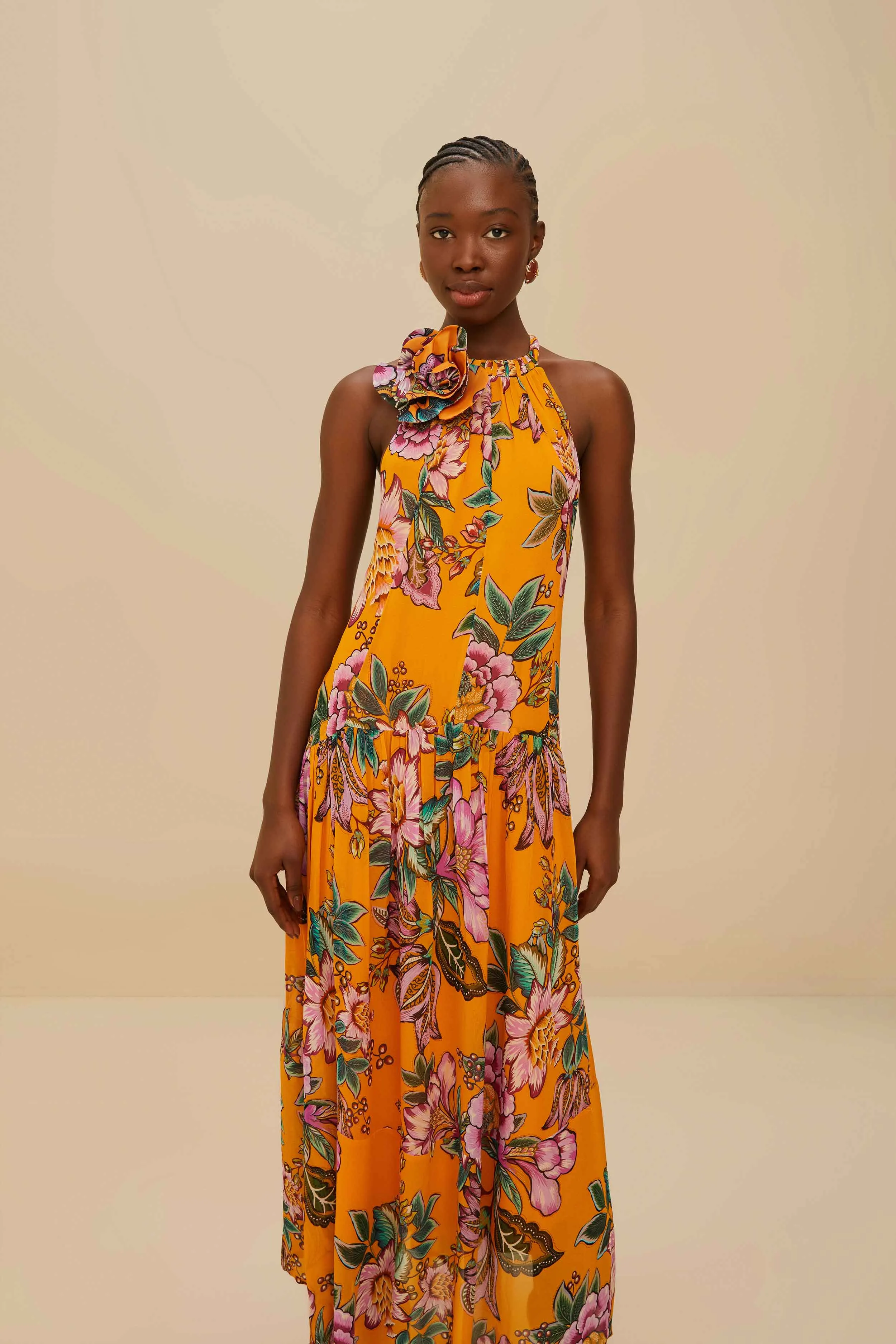 Orange Wonderful Bouquet Maxi Dress sold by FARM Rio product image thumbnail 3