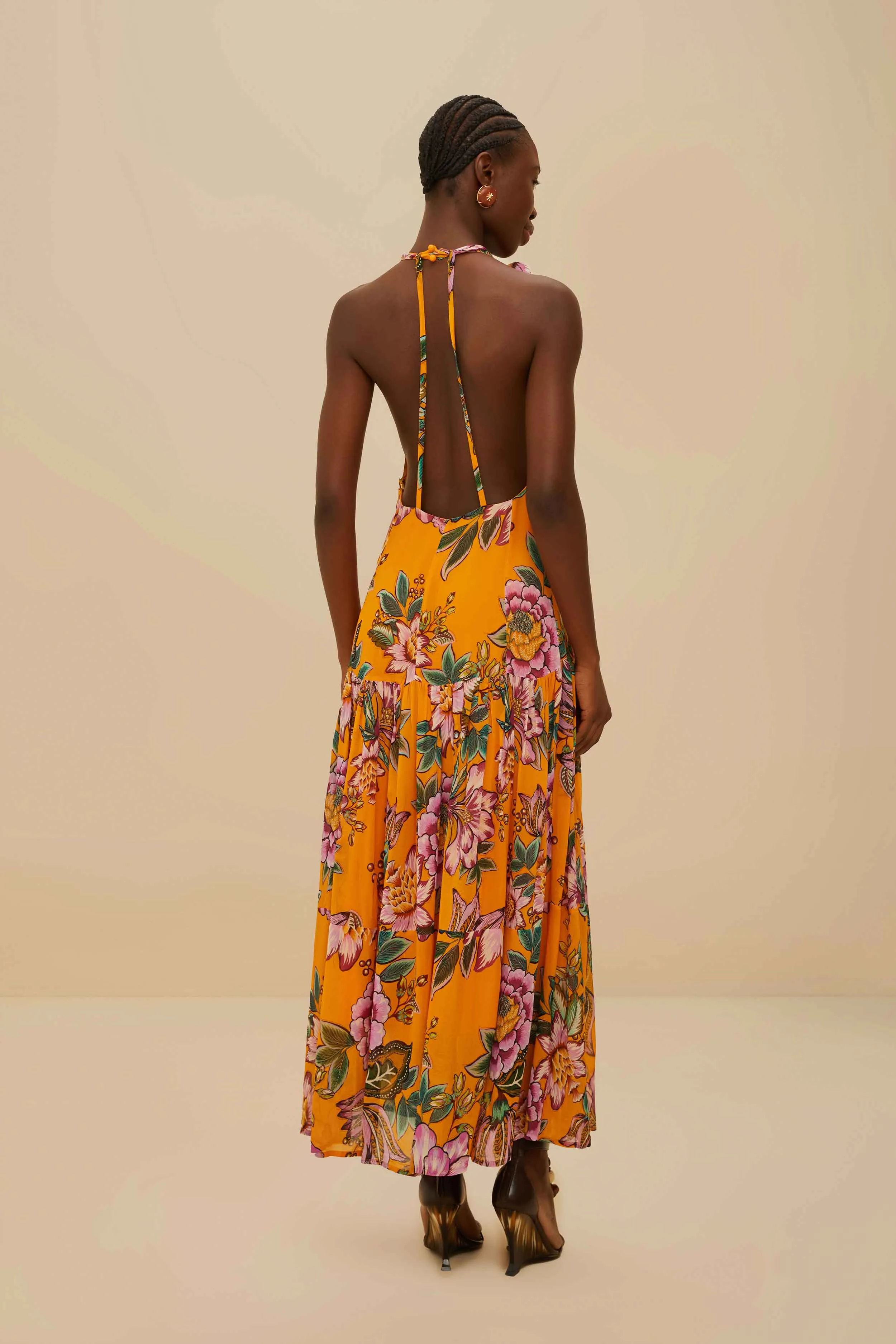 Orange Wonderful Bouquet Maxi Dress sold by FARM Rio product image thumbnail 4