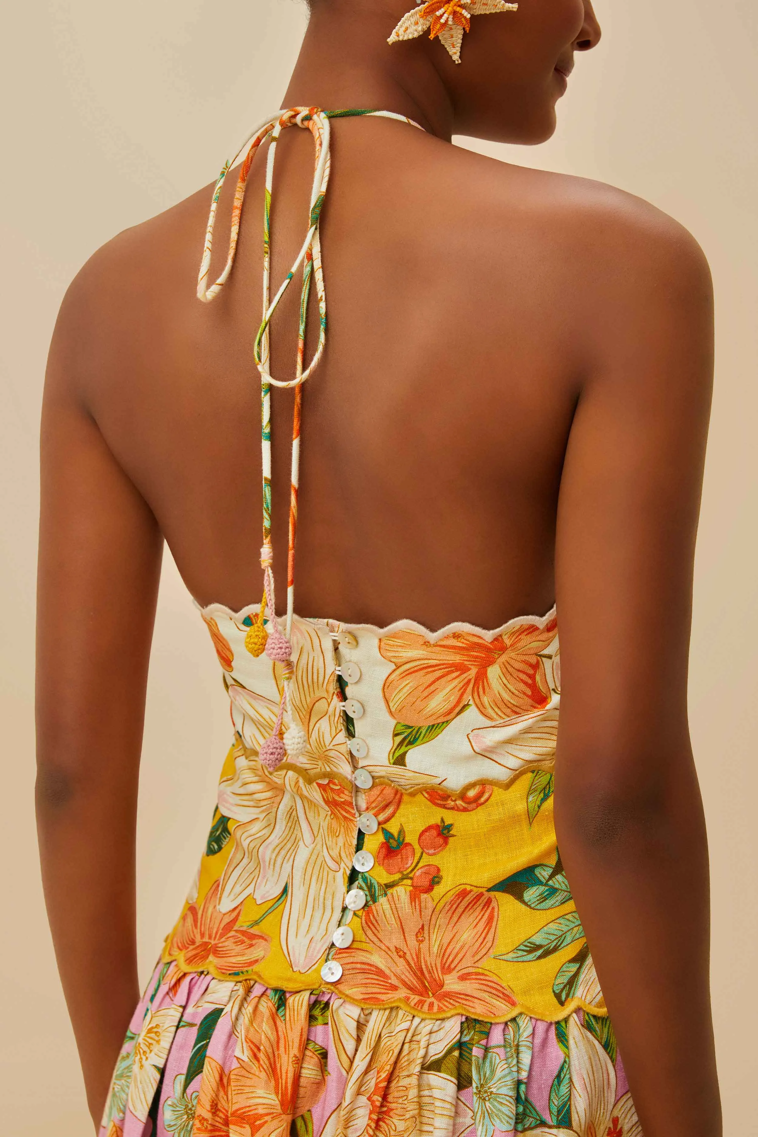 Guaragarden Euroflax™ Premium Linen Sleeveless Midi Dress sold by FARM Rio product image thumbnail 5