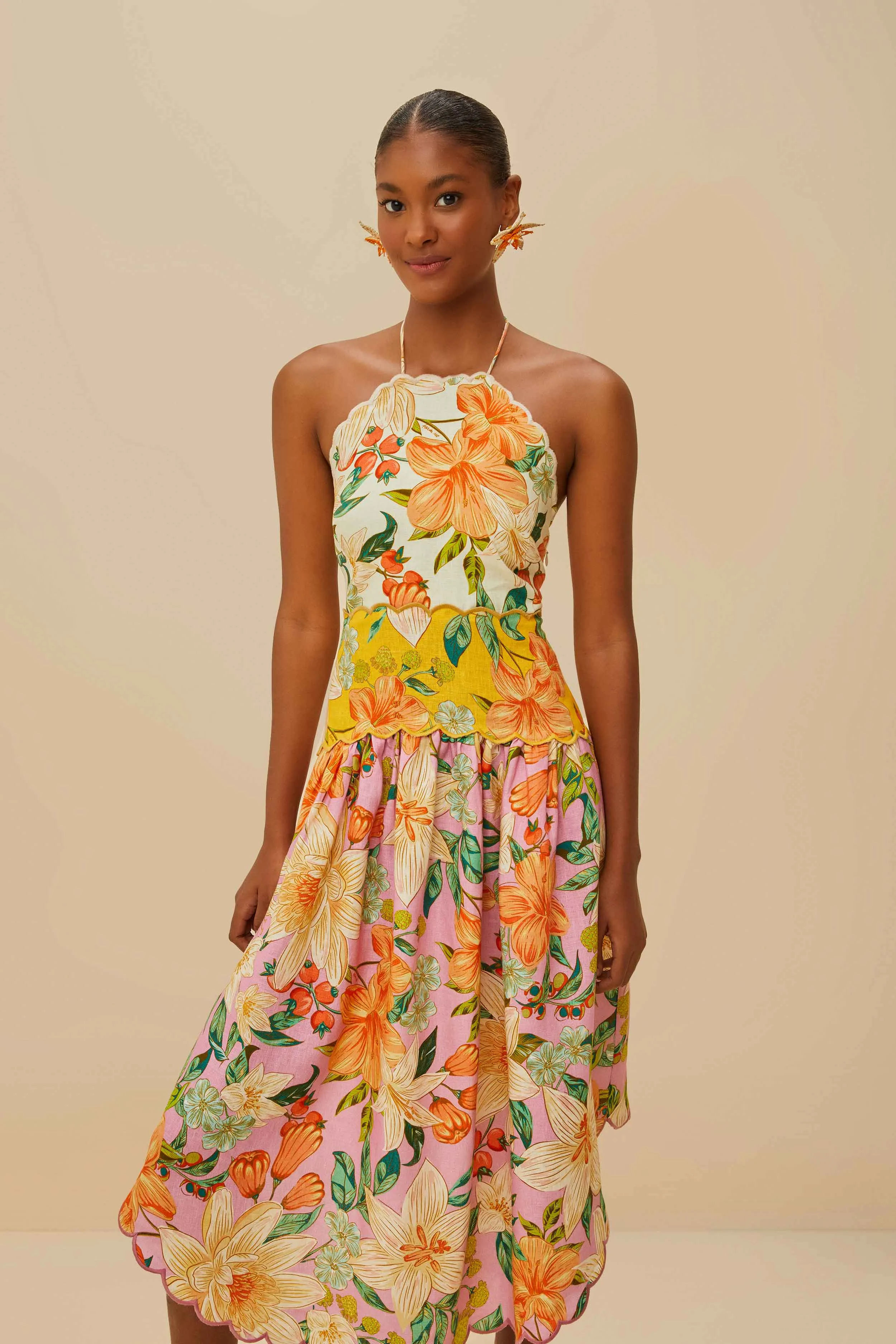 Guaragarden Euroflax™ Premium Linen Sleeveless Midi Dress sold by FARM Rio product image thumbnail 2