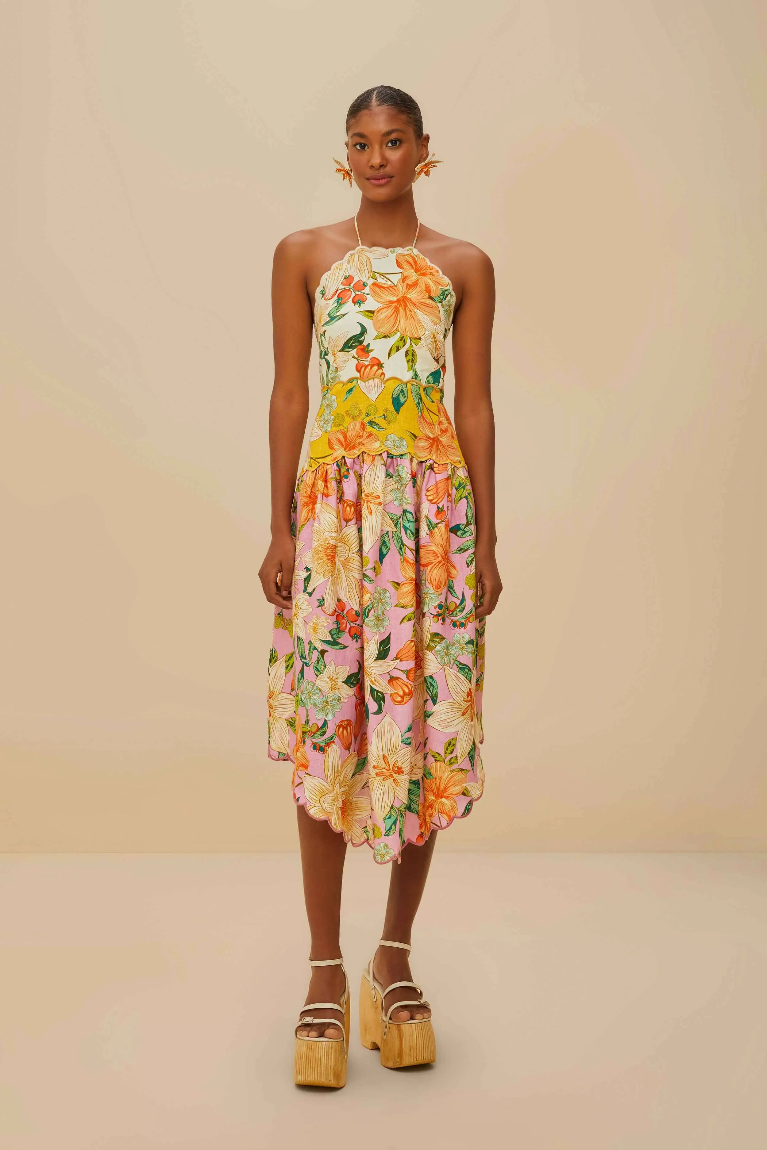 Guaragarden Euroflax™ Premium Linen Sleeveless Midi Dress sold by FARM Rio