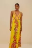 Yellow Summer Fruit Scarf LENZING™ ECOVERO™ Euroflax™ Maxi Dress sold by FARM Rio