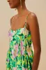 Green Painted Flowers LENZING™ ECOVERO™ Euroflax™ Midi Dress sold by FARM Rio