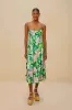 Green Painted Flowers LENZING™ ECOVERO™ Euroflax™ Midi Dress sold by FARM Rio