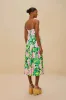 Green Painted Flowers LENZING™ ECOVERO™ Euroflax™ Midi Dress sold by FARM Rio