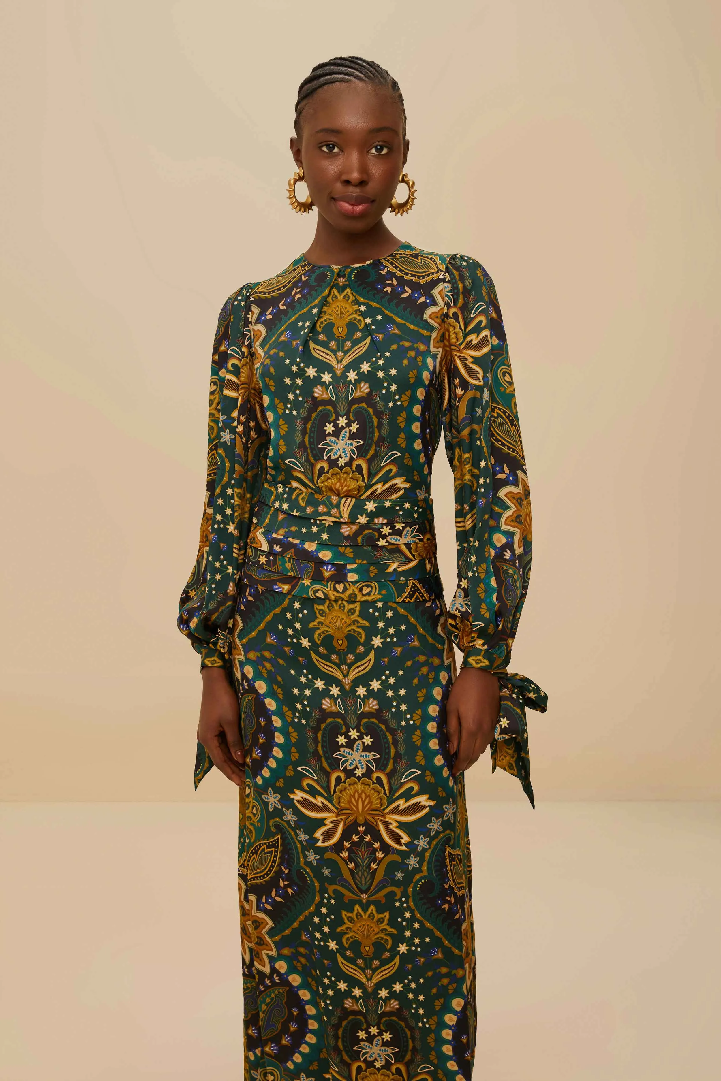 Black Jaipur LENZING™ ECOVERO™ Viscose Maxi Dress sold by FARM Rio product image thumbnail 3