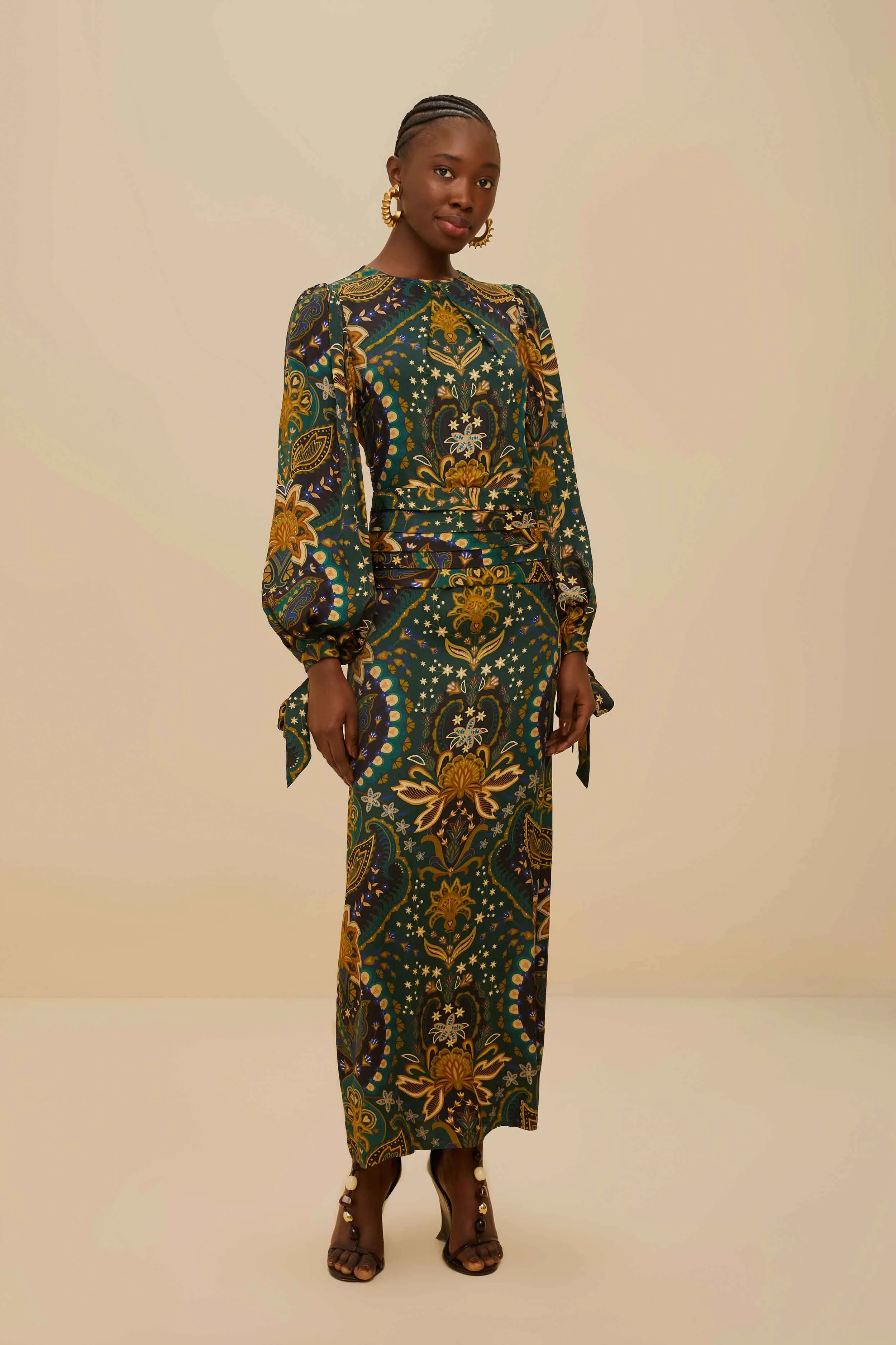 Black Jaipur LENZING™ ECOVERO™ Viscose Maxi Dress sold by FARM Rio