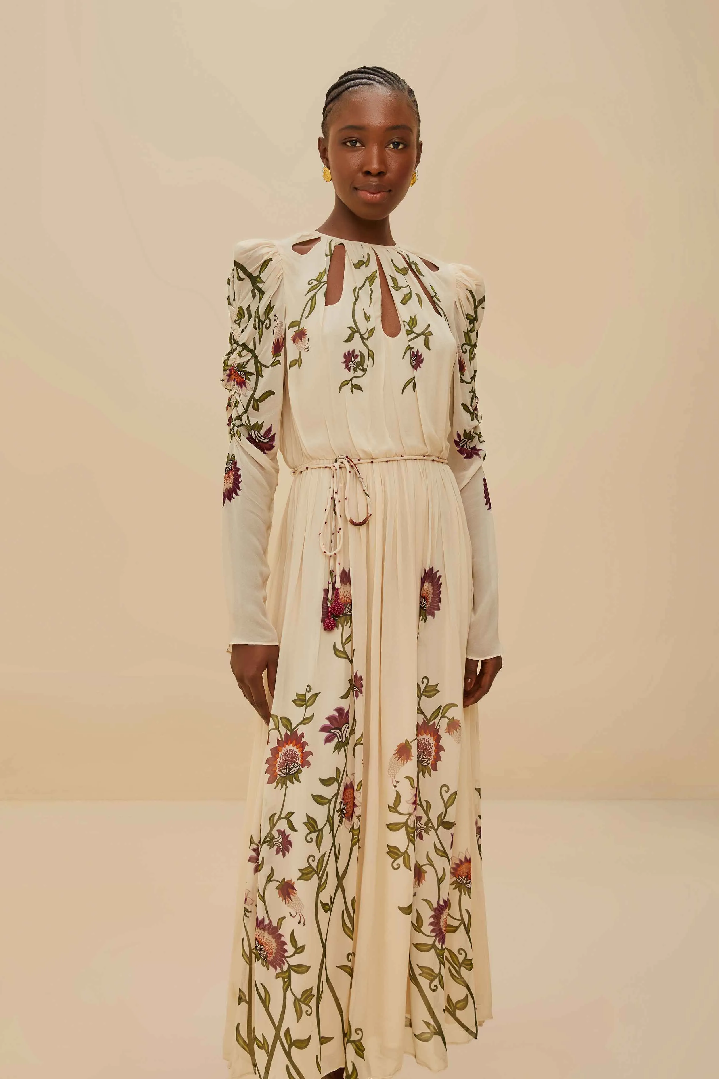 Multicolor Romantic Nature Long Sleeve Maxi Dress sold by FARM Rio product image thumbnail 2