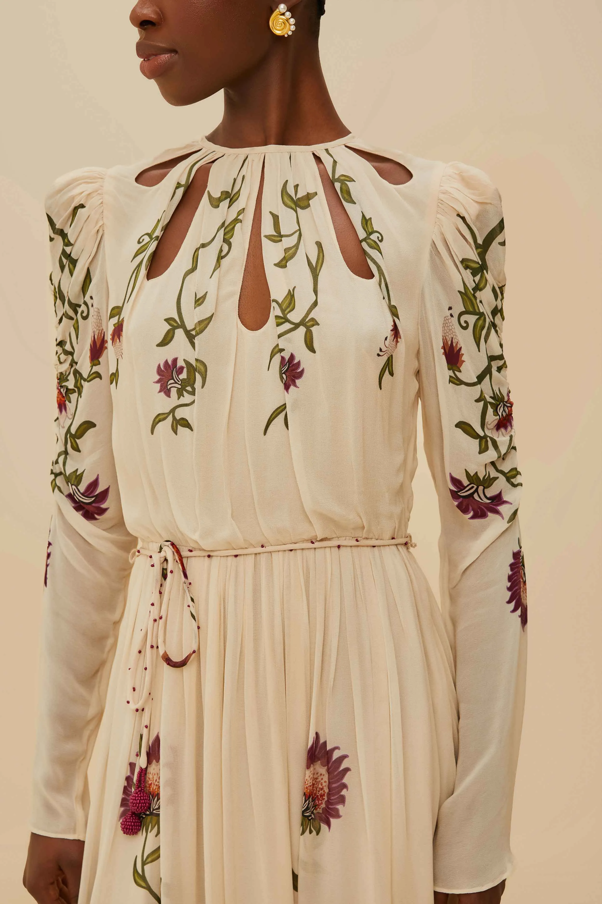 Multicolor Romantic Nature Long Sleeve Maxi Dress sold by FARM Rio product image thumbnail 3