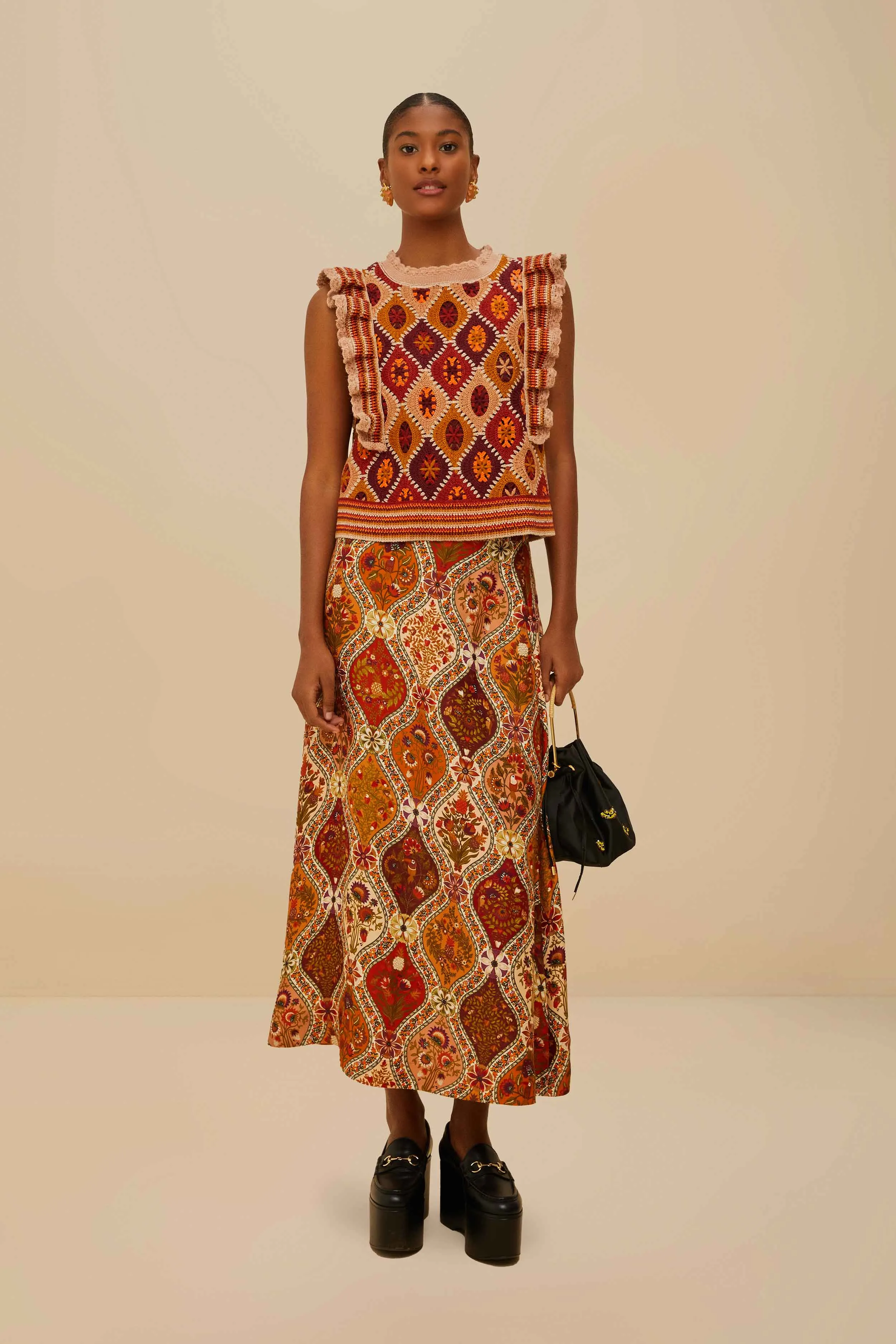 Multicolor Ruffled Crochet Vest sold by FARM Rio product image thumbnail 2