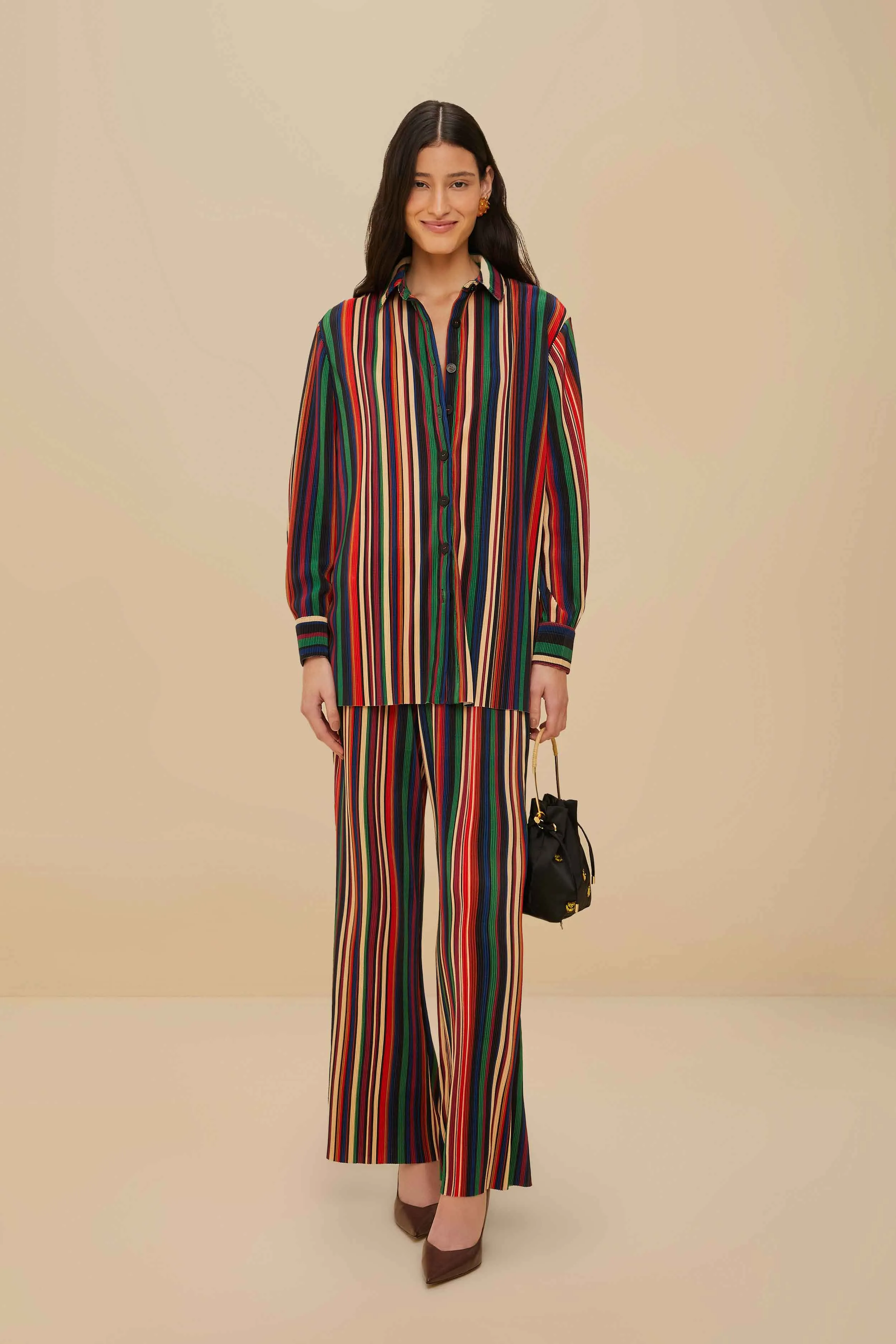 Multicolor Pipa Stripes Pleated Pants sold by FARM Rio