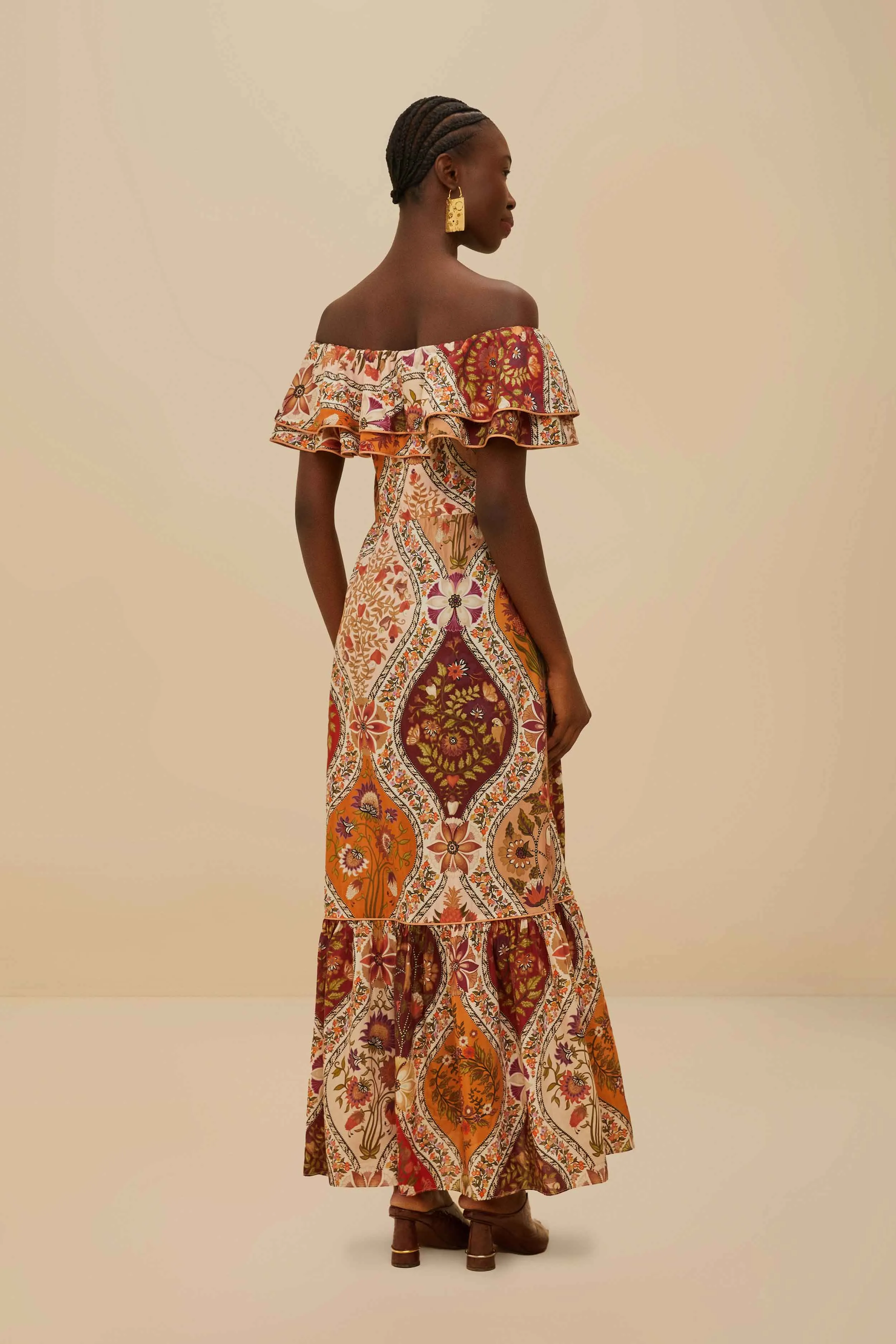 Multicolor Romantic Nature Off-Shoulder Maxi Dress sold by FARM Rio product image thumbnail 4