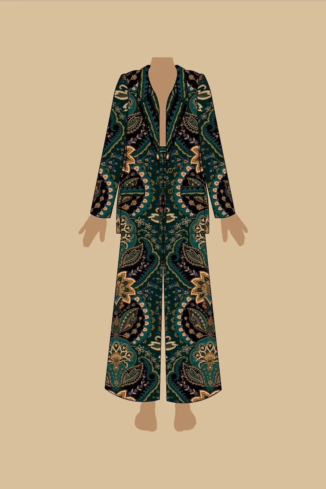 Black Jaipur LENZING™ ECOVERO™ Viscose Flare Pants sold by FARM Rio