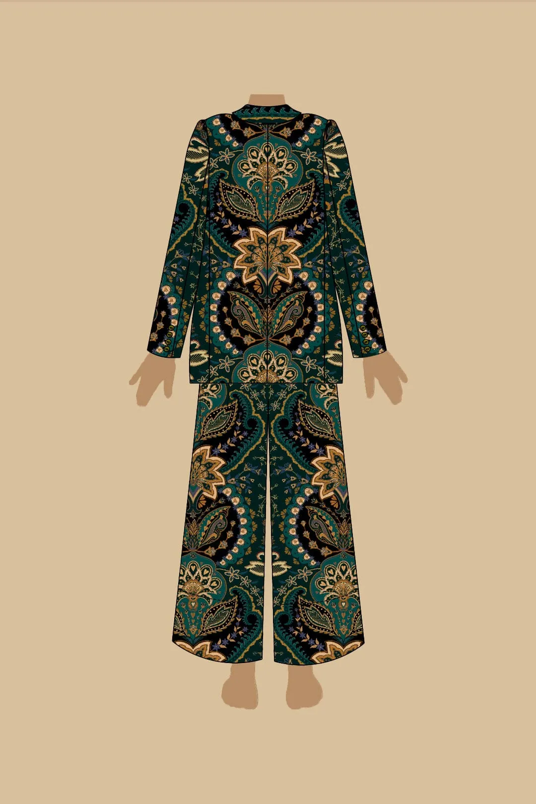 Black Jaipur LENZING™ ECOVERO™ Viscose Flare Pants sold by FARM Rio product image thumbnail 2