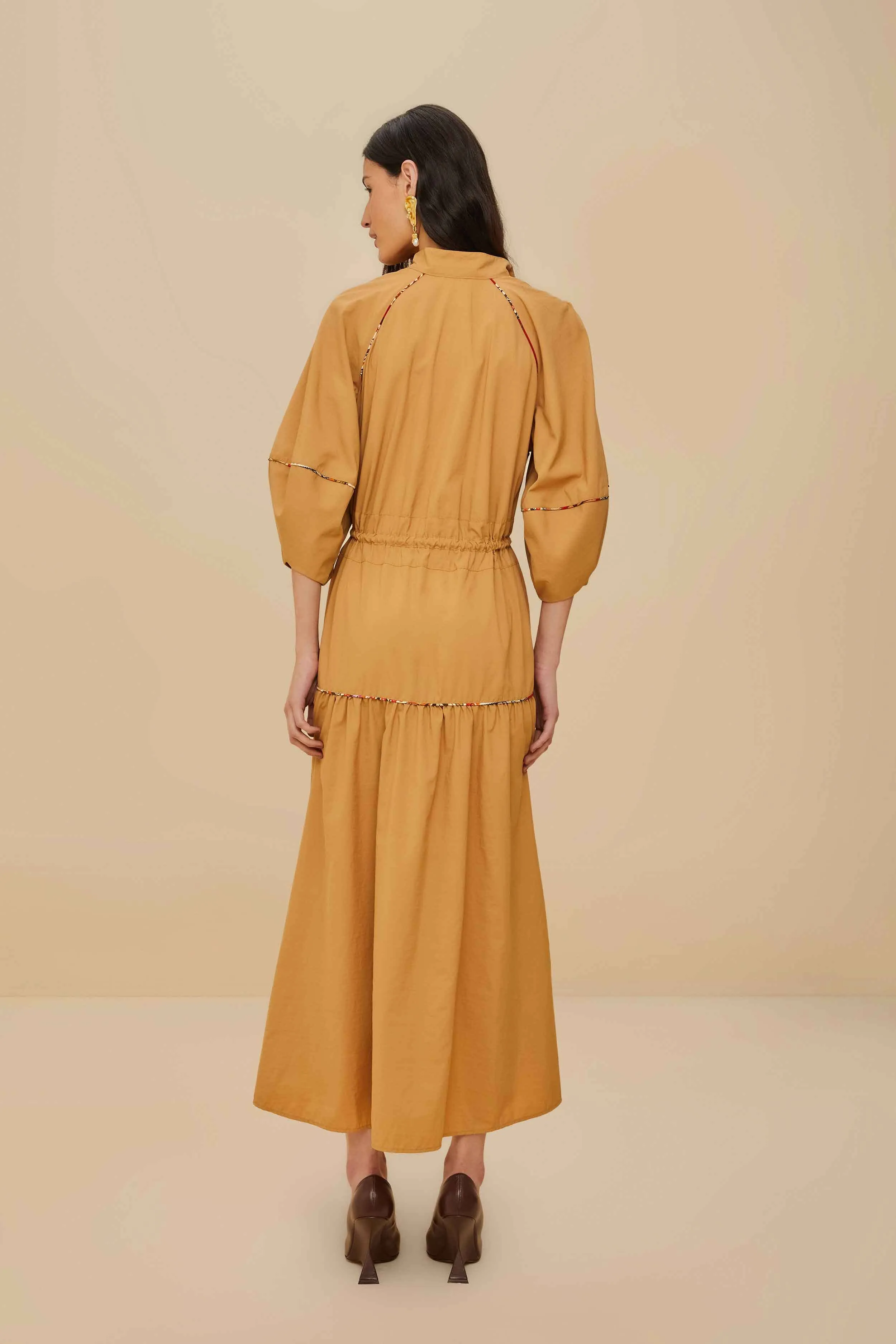 Caramel Chemise Midi Dress sold by FARM Rio product image thumbnail 4