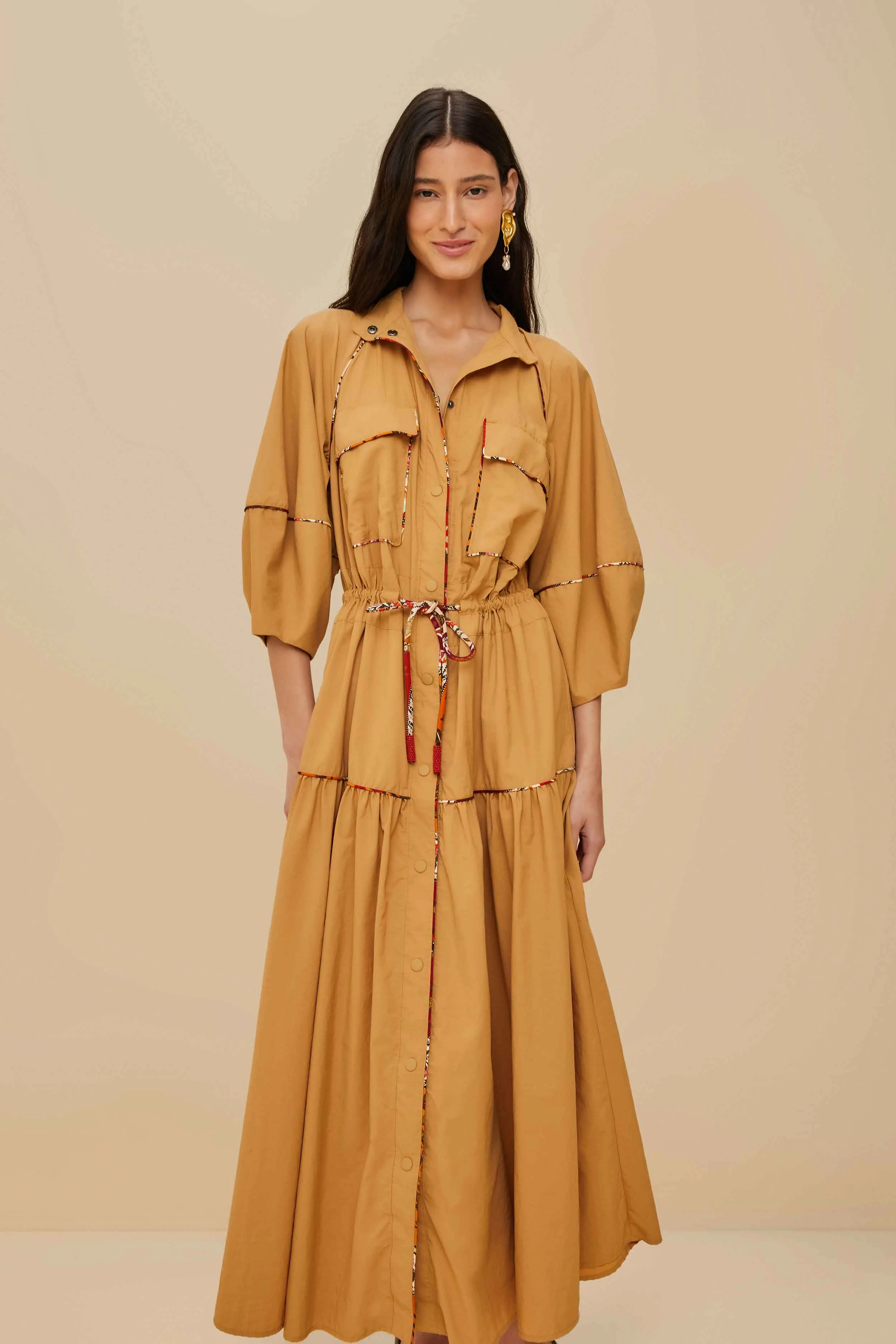 Caramel Chemise Midi Dress sold by FARM Rio product image thumbnail 2