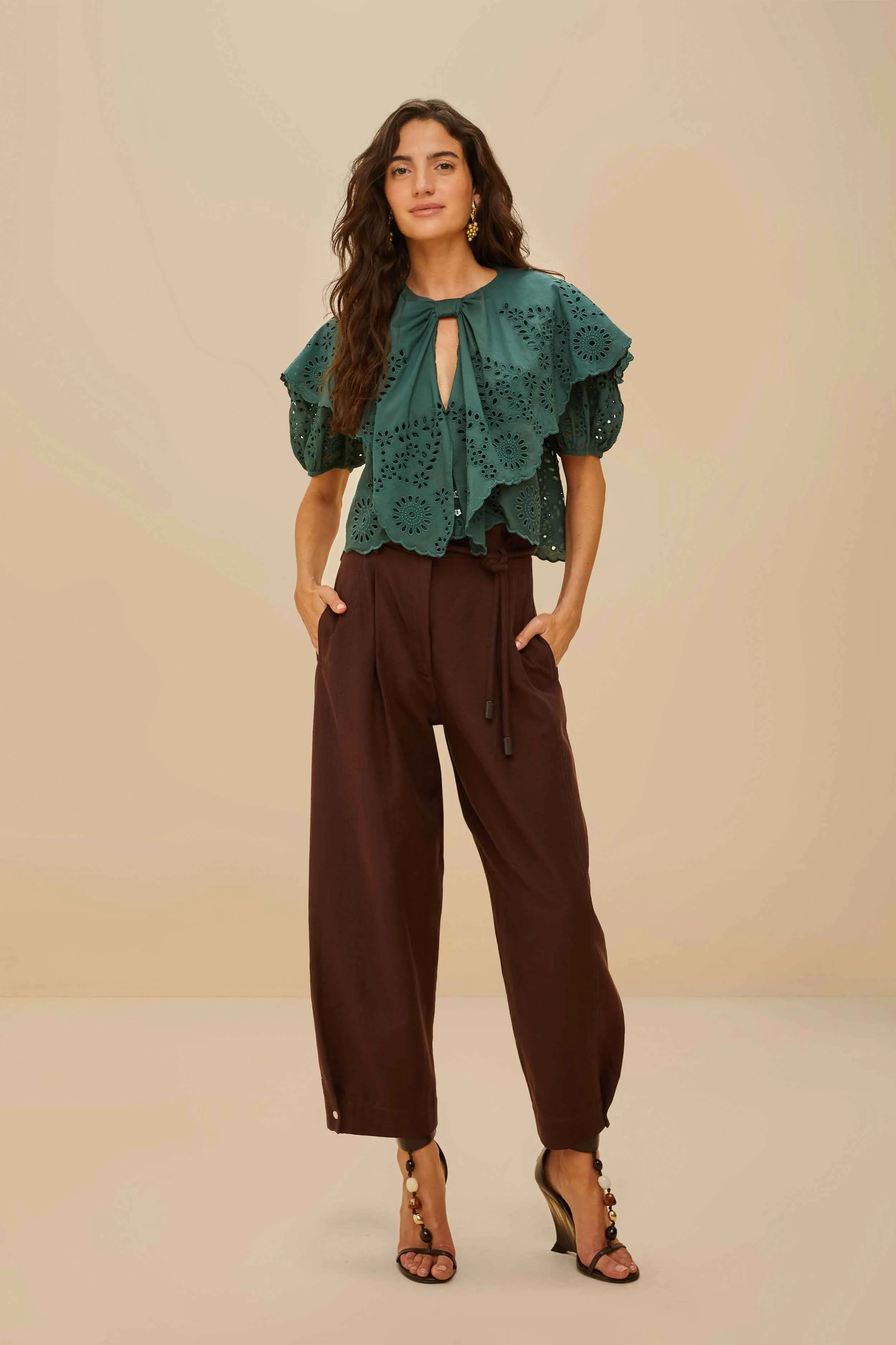 Green Maxi Lace Blouse sold by FARM Rio product image thumbnail 2