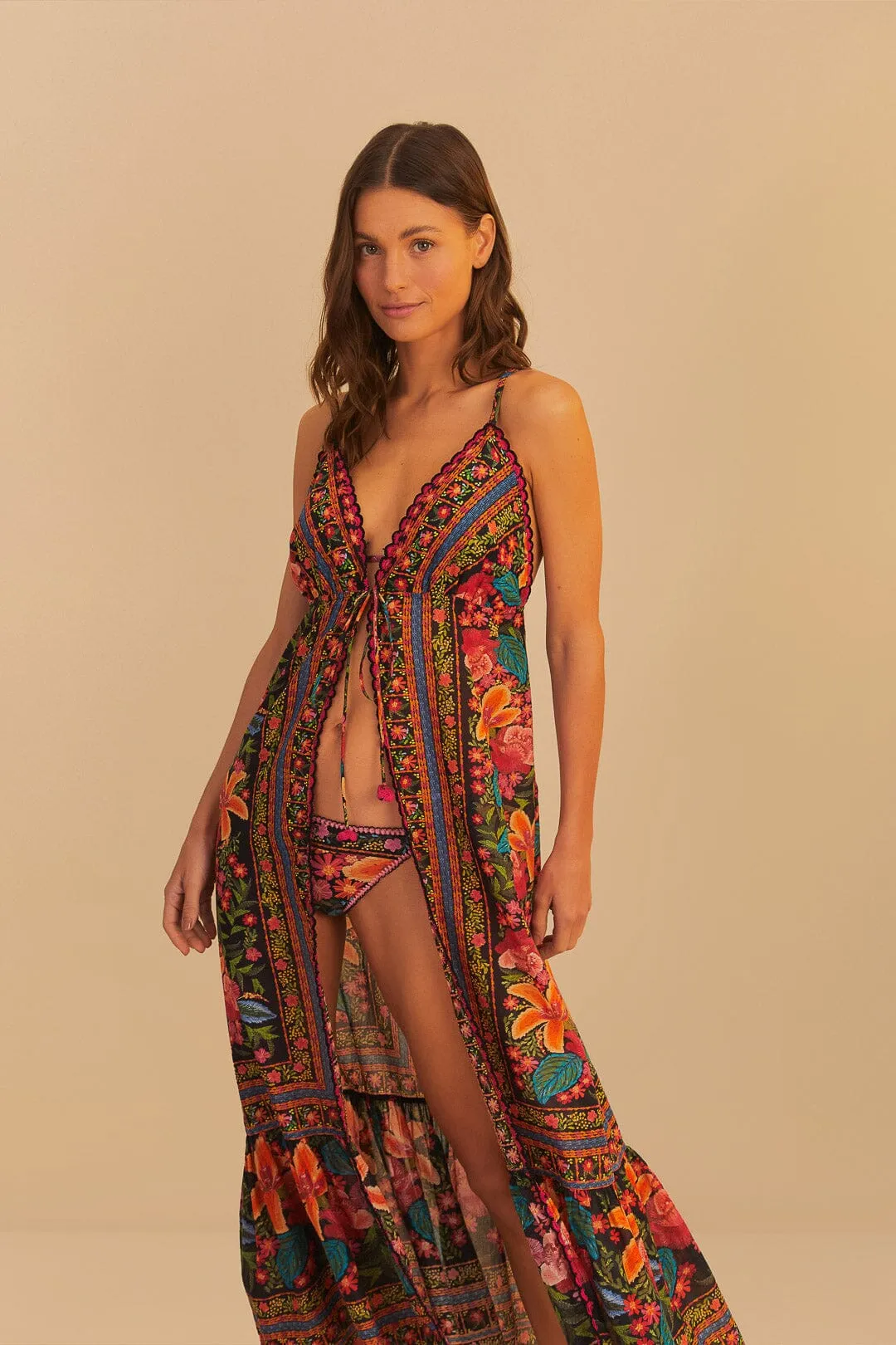 Stitched Garden Long Cover Up sold by FARM Rio product image thumbnail 3